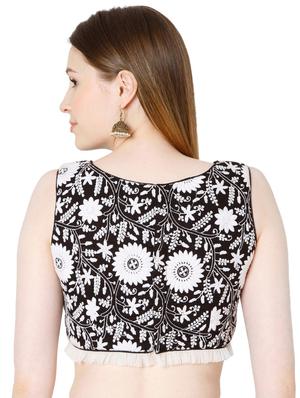 black cotton embroidered blouse - 18170841 - Standard Image - 4