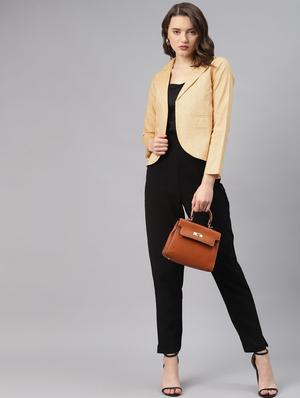 yellow solid formal blazer - 18171206 - Standard Image - 3