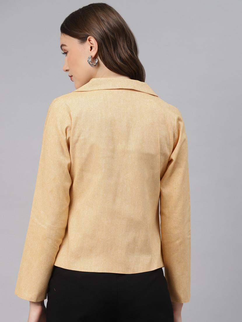 yellow solid formal blazer - 18171206 - Zoom Image - 2