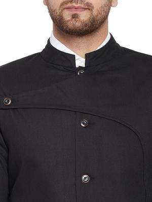 black solid casual blazer - 18171339 - Standard Image - 6