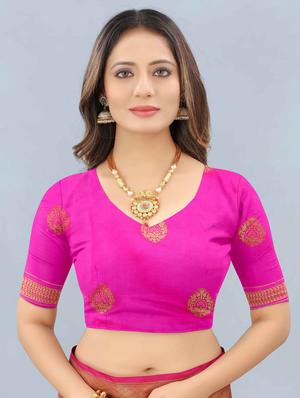 ethnic motifs woven saree with blouse - 18172570 - Standard Image - 3