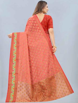 ethnic motifs woven saree with blouse - 18172575 - Standard Image - 2