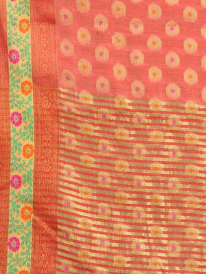 ethnic motifs woven saree with blouse - 18172575 - Standard Image - 4