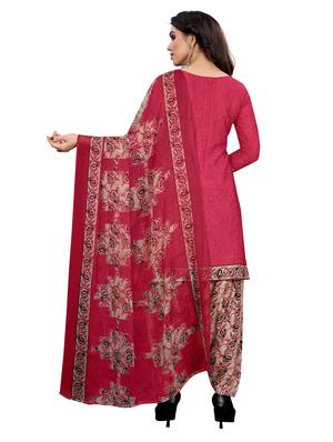 pink crepe patiyala suits unstitched suit - 18172801 - Standard Image - 3