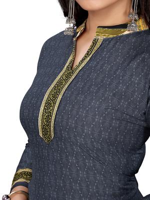 grey crepe patiyala suits unstitched suit - 18172803 - Standard Image - 4
