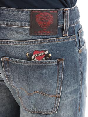 blue cotton distressed jeans - 18173391 - Standard Image - 4