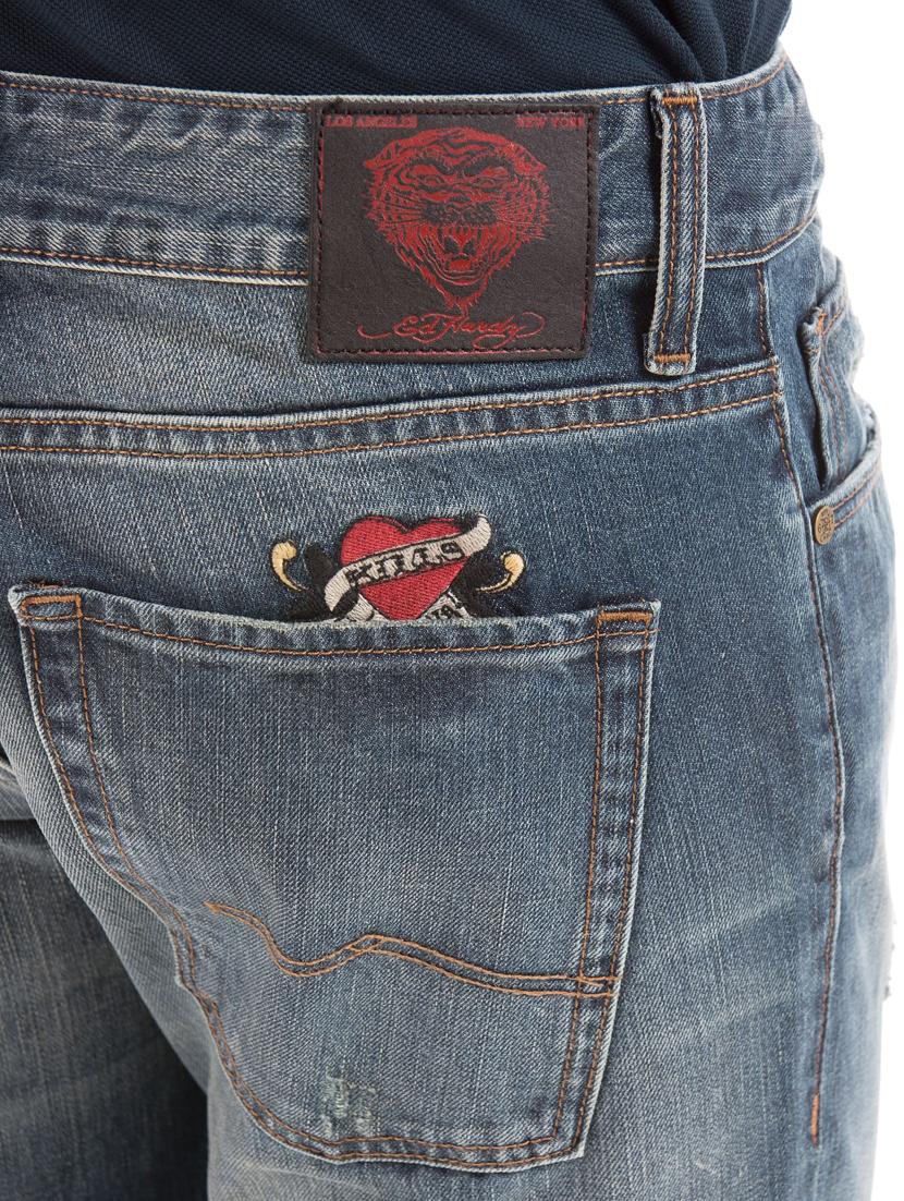 blue cotton distressed jeans - 18173391 - Zoom Image - 4