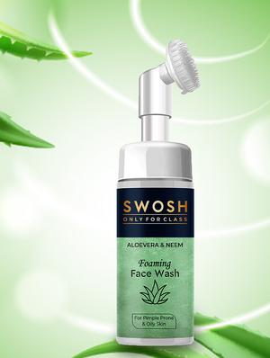 swosh ayurvedic skin care pack aloe vera & neem foaming face wash 100 ml & vitamin c serum 30 ml for pimple prone & oily skin - 18173894 - Standard Image - 2