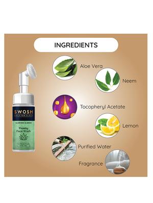 swosh ayurvedic skin care pack aloe vera & neem foaming face wash 100 ml & vitamin c serum 30 ml for pimple prone & oily skin - 18173894 - Standard Image - 4