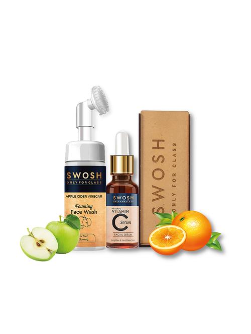 swosh ayurvedic skin care pack apple cider vinegar foaming face wash 100 ml & vitamin c serum 30 ml for pimple prone & oily skin - 18173895 - Standard Image - 1