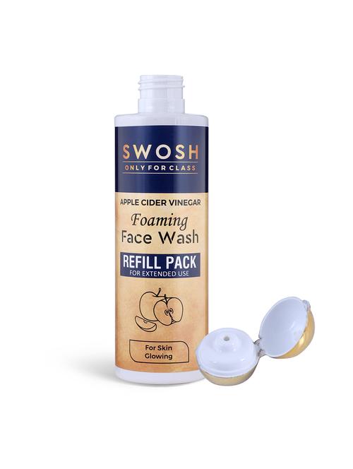 swosh apple cider vinegar (apple extract) foaming face wash 2 in 1 refill pack for acne prone & oily skin pack of 200 ml - 18173898 - Standard Image - 1