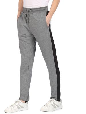 grey solid ankle length track pant - 18177605 - Standard Image - 3