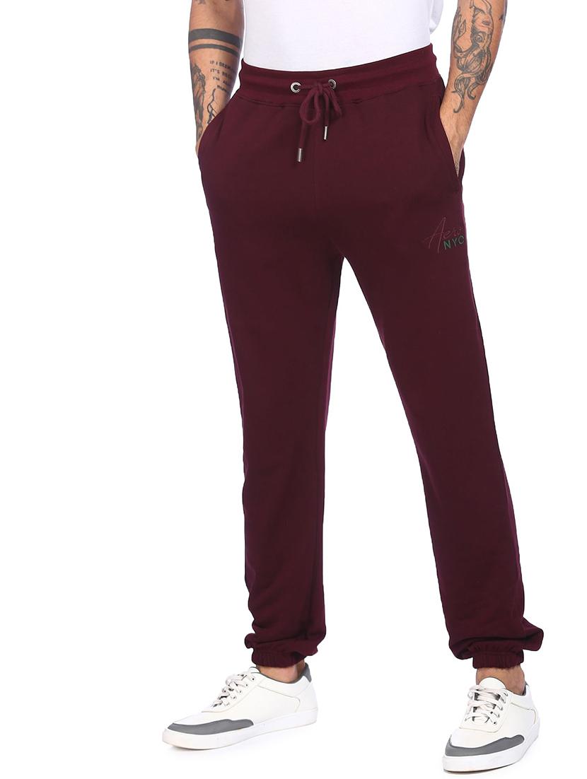 brown solid full length track pant - 18177630 - Zoom Image - 2