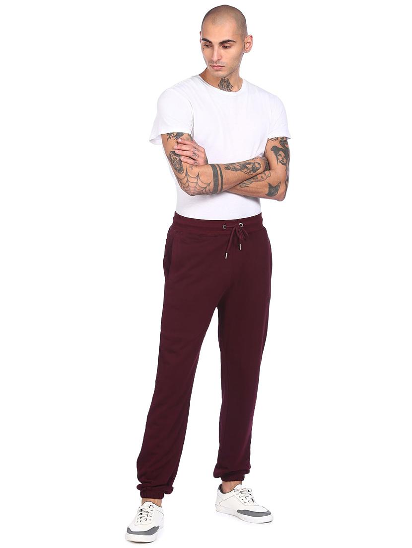 brown solid full length track pant - 18177630 - Zoom Image - 5