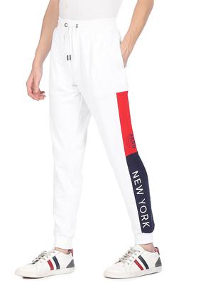 white color block joggers track pant - 18177671 - Standard Image - 3