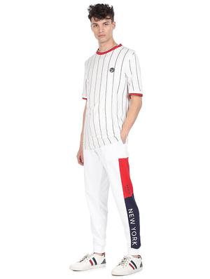 white color block joggers track pant - 18177671 - Standard Image - 5