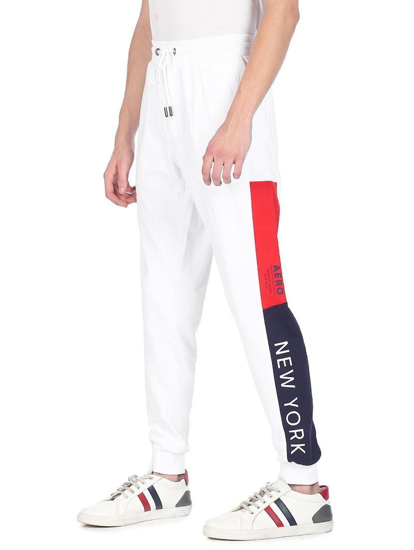 white color block joggers track pant - 18177671 - Zoom Image - 2