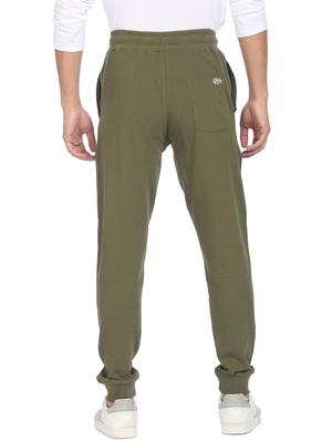 olive green solid joggers track pant - 18177675 - Standard Image - 4
