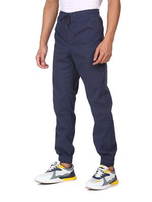 navy blue solid joggers track pant - 18177707 - Standard Image - 3