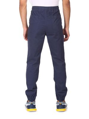 navy blue solid joggers track pant - 18177707 - Standard Image - 4
