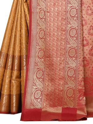 zari work kanjivaram saree with blouse - 18178622 - Standard Image - 3
