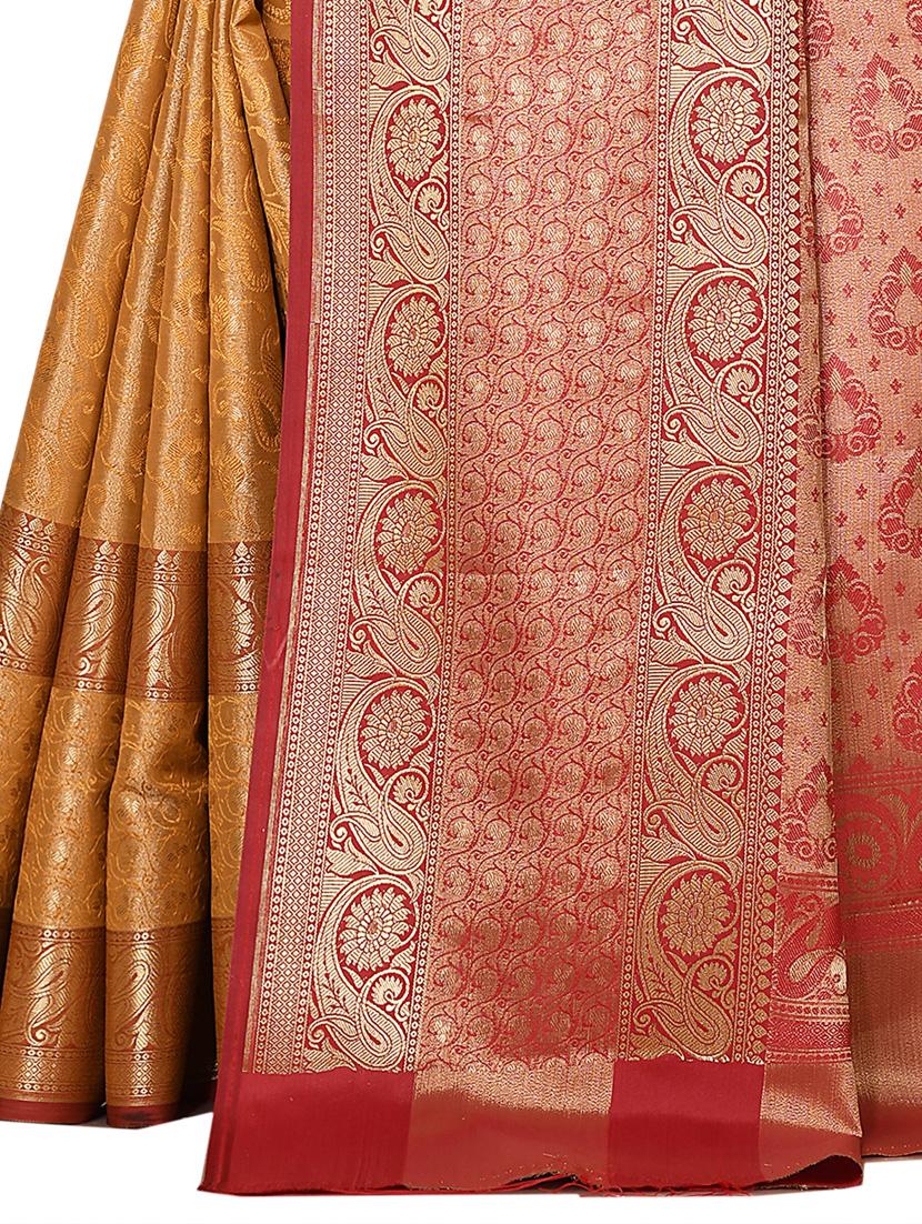 zari work kanjivaram saree with blouse - 18178622 - Zoom Image - 3