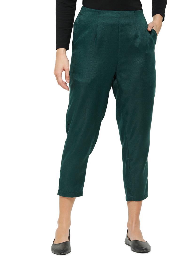 green rayon trousers - 18178810 - Zoom Image - 1