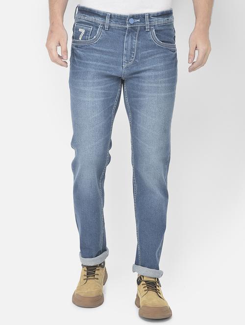 dark blue solid straight fit jean - 18178831 - Standard Image - 1