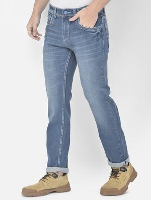 dark blue solid straight fit jean - 18178831 - Standard Image - 3