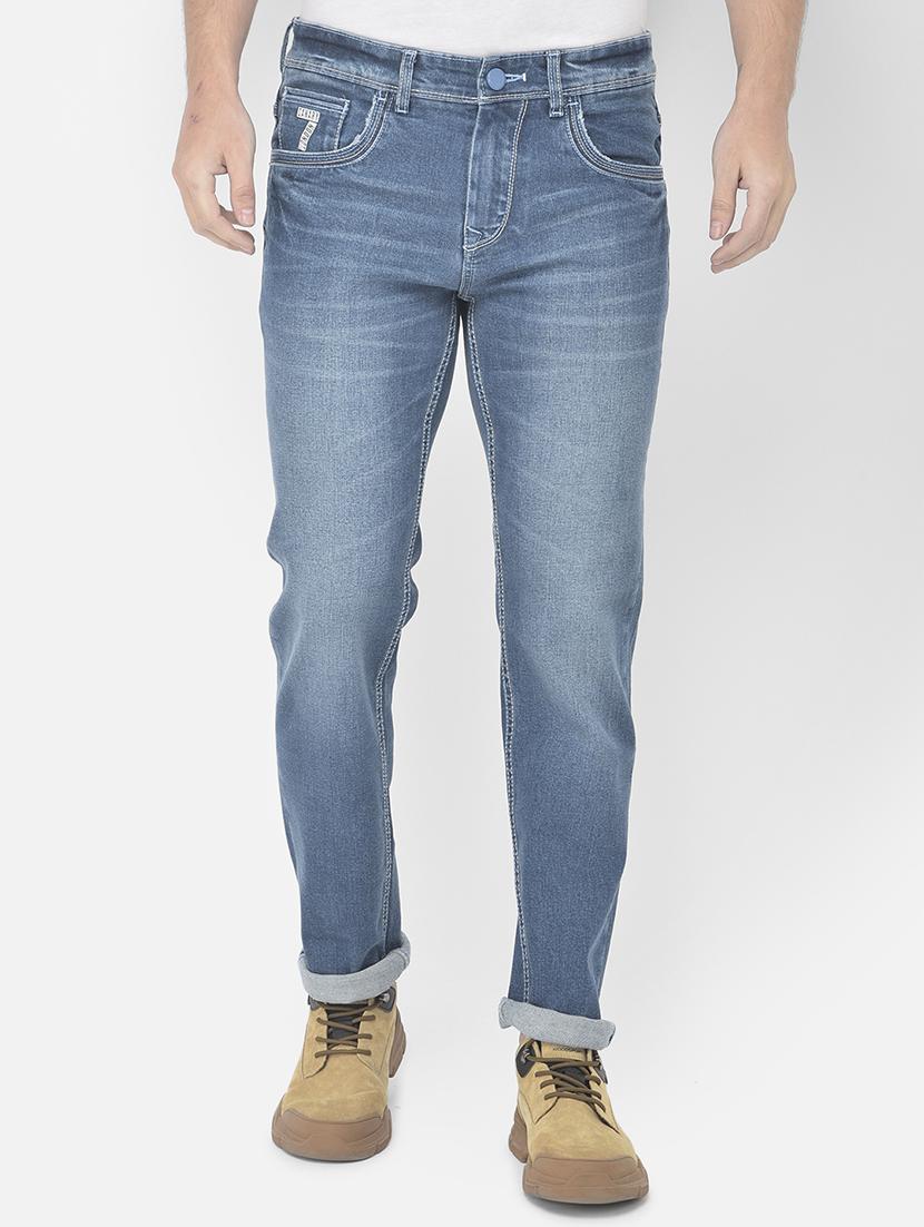 dark blue solid straight fit jean - 18178831 - Zoom Image - 1