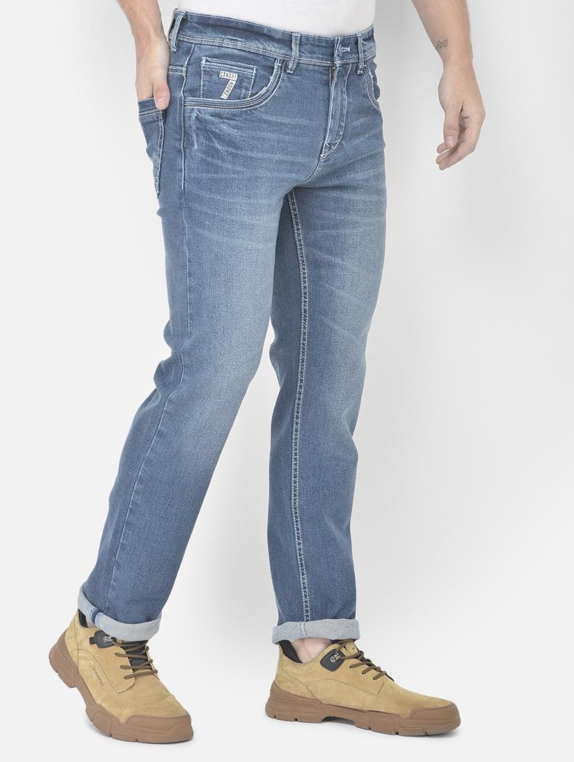 dark blue solid straight fit jean - 18178831 - Zoom Image - 2
