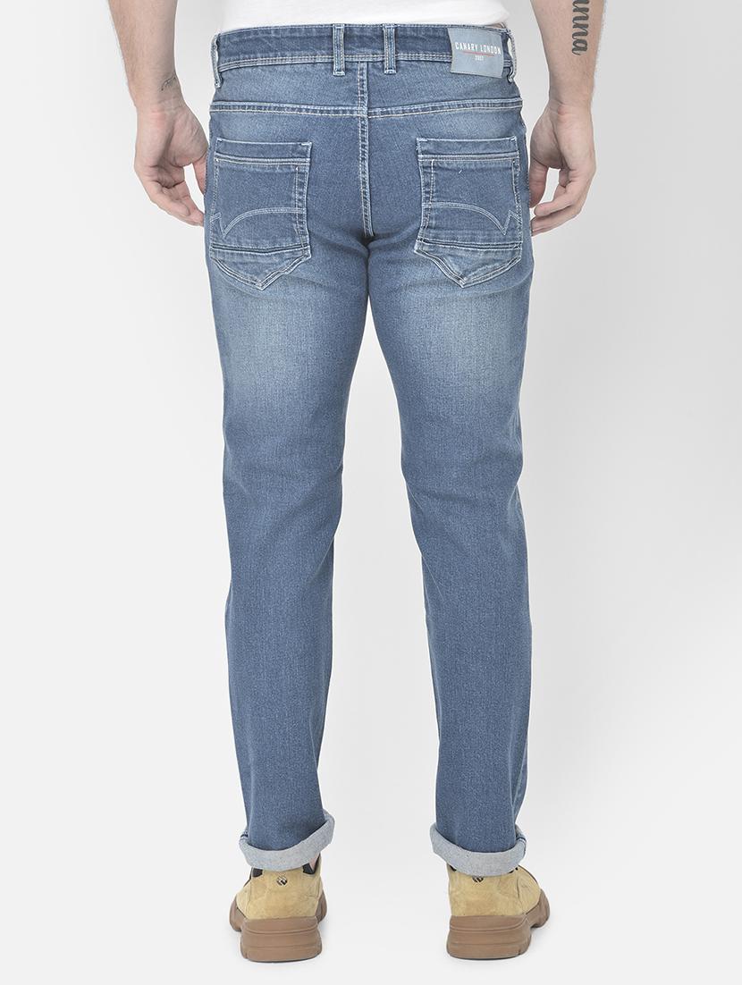 dark blue solid straight fit jean - 18178831 - Zoom Image - 4