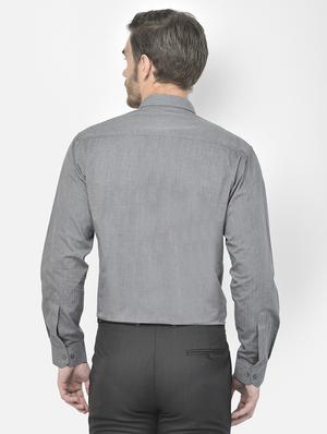 grey solid formal shirt - 18178875 - Standard Image - 4