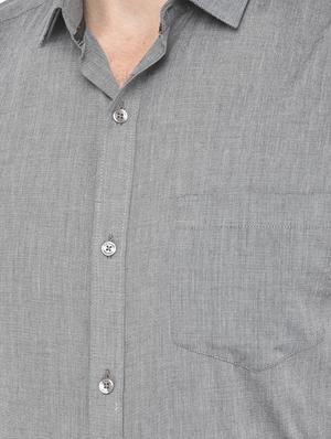 grey solid formal shirt - 18178875 - Standard Image - 6