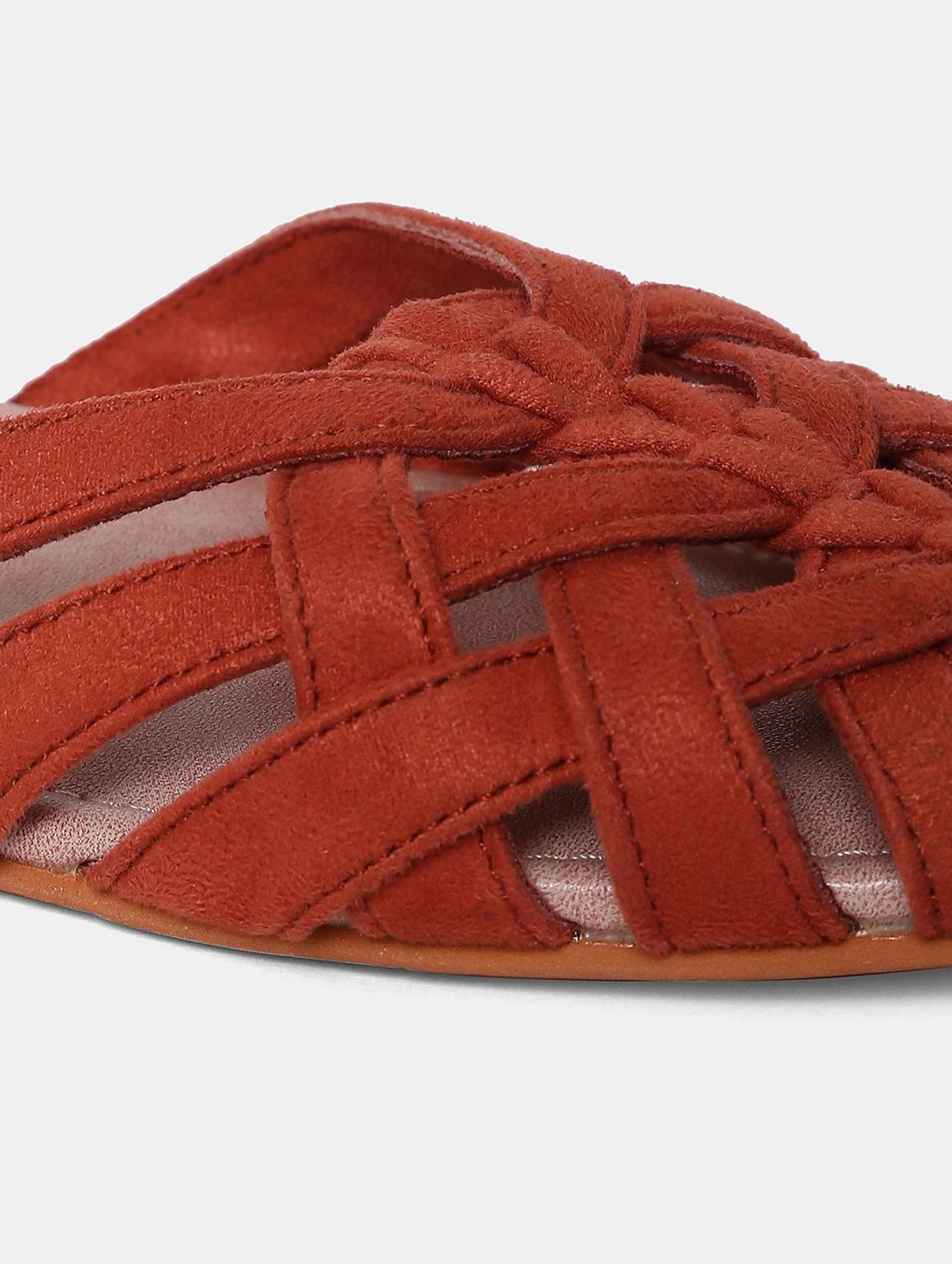 red suede ankle strap sandals - 18179094 - Zoom Image - 5