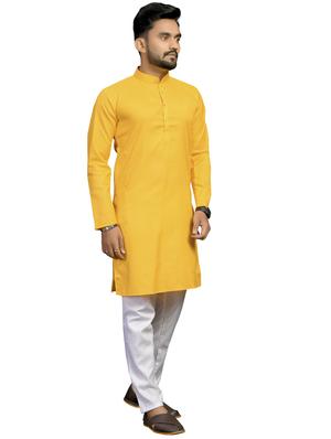 yellow solid kurta pyjama set - 18179251 - Standard Image - 2
