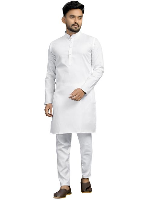 white solid kurta pyjama set - 18179258 - Standard Image - 1