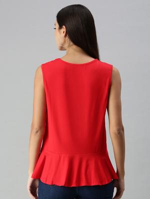 red viscose crop top - 18179283 - Standard Image - 2