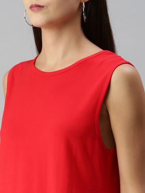red viscose crop top - 18179283 - Standard Image - 4