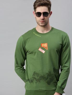 green chest-printed sweatshirt - 18180571 - Standard Image - 2