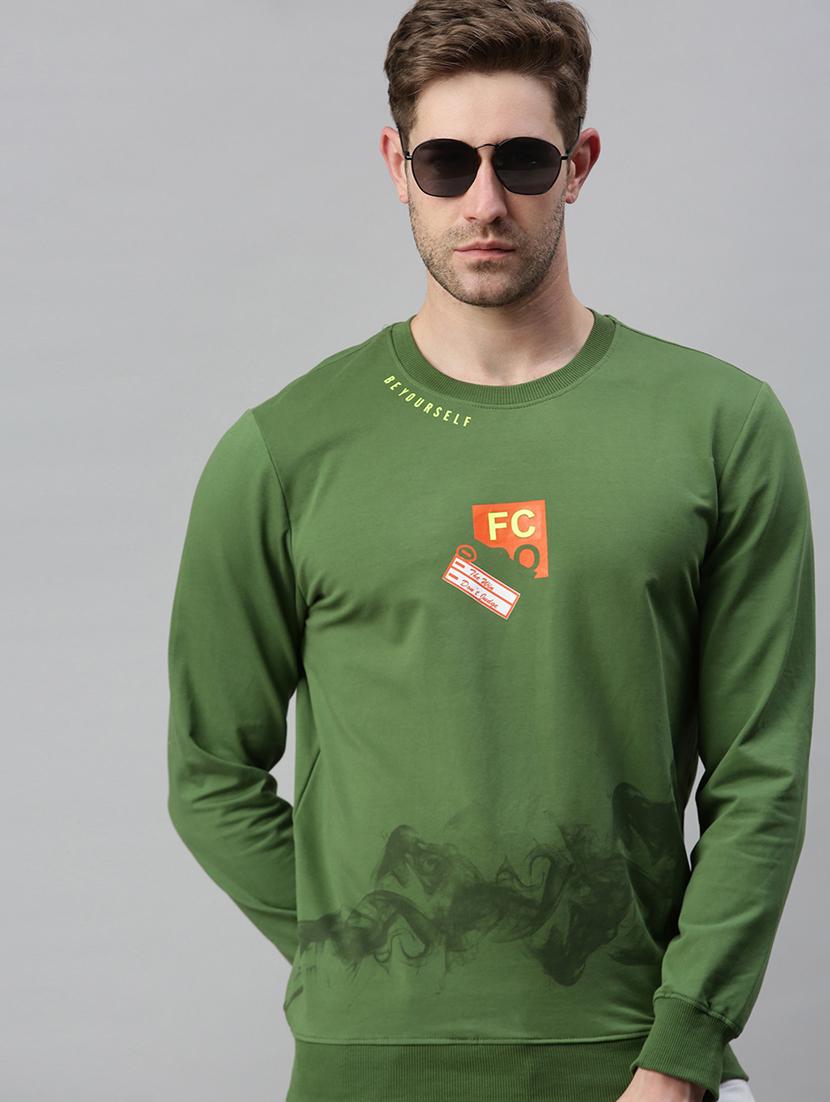 green chest-printed sweatshirt - 18180571 - Zoom Image - 2