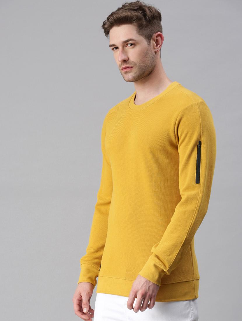 yellow solid sweatshirt - 18180588 - Zoom Image - 3