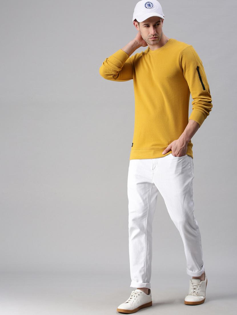 yellow solid sweatshirt - 18180588 - Zoom Image - 5