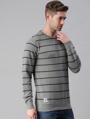 grey striped sweatshirt - 18180674 - Standard Image - 3