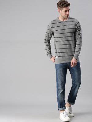 grey striped sweatshirt - 18180674 - Standard Image - 5