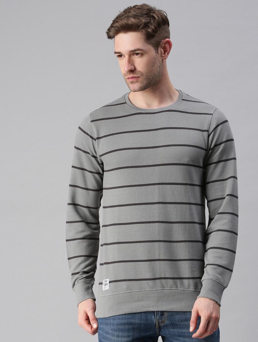 grey striped sweatshirt - 18180674 - Zoom Image - 1