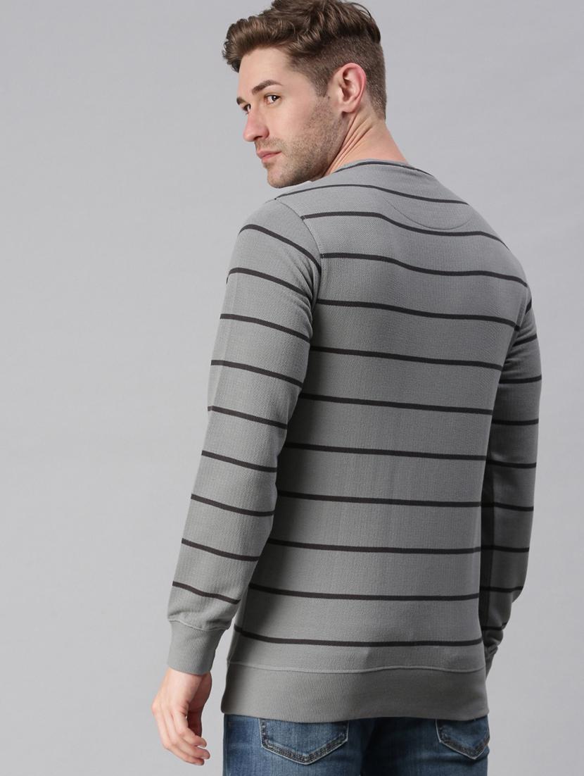 grey striped sweatshirt - 18180674 - Zoom Image - 4