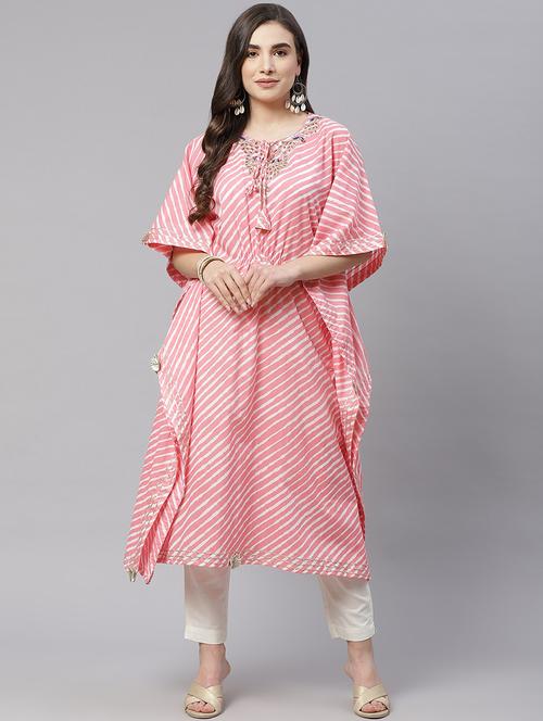 laheriya print kaftan kurta - 18181343 - Very Small Image - 1