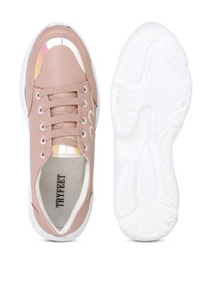 pink patent leather laceup sneakers - 18181411 - Standard Image - 5