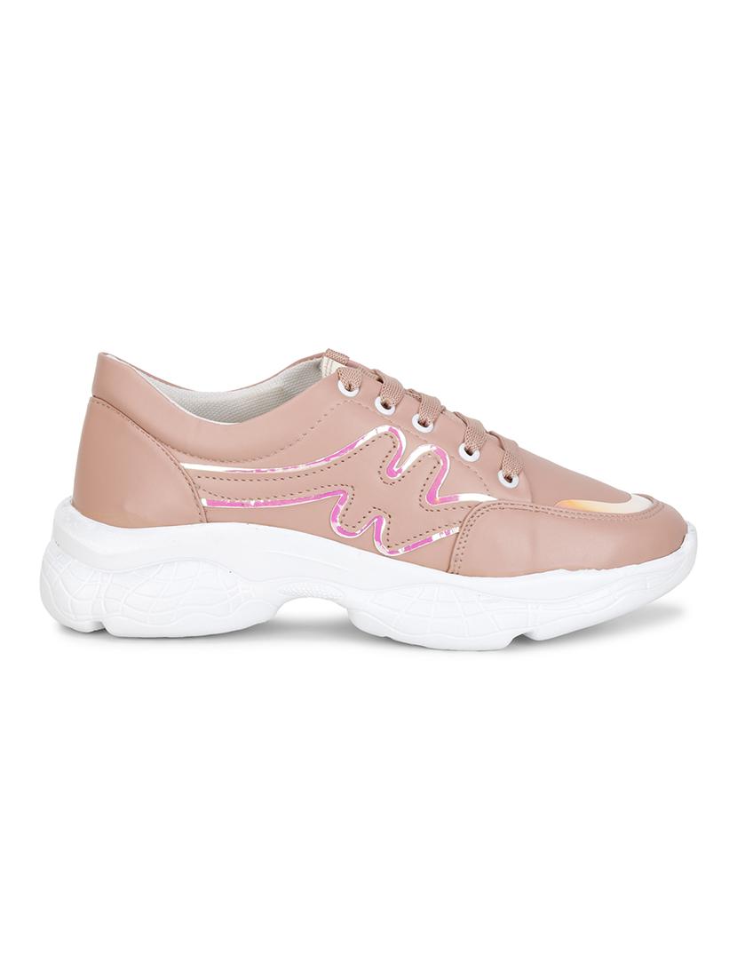 pink patent leather laceup sneakers - 18181411 - Zoom Image - 2